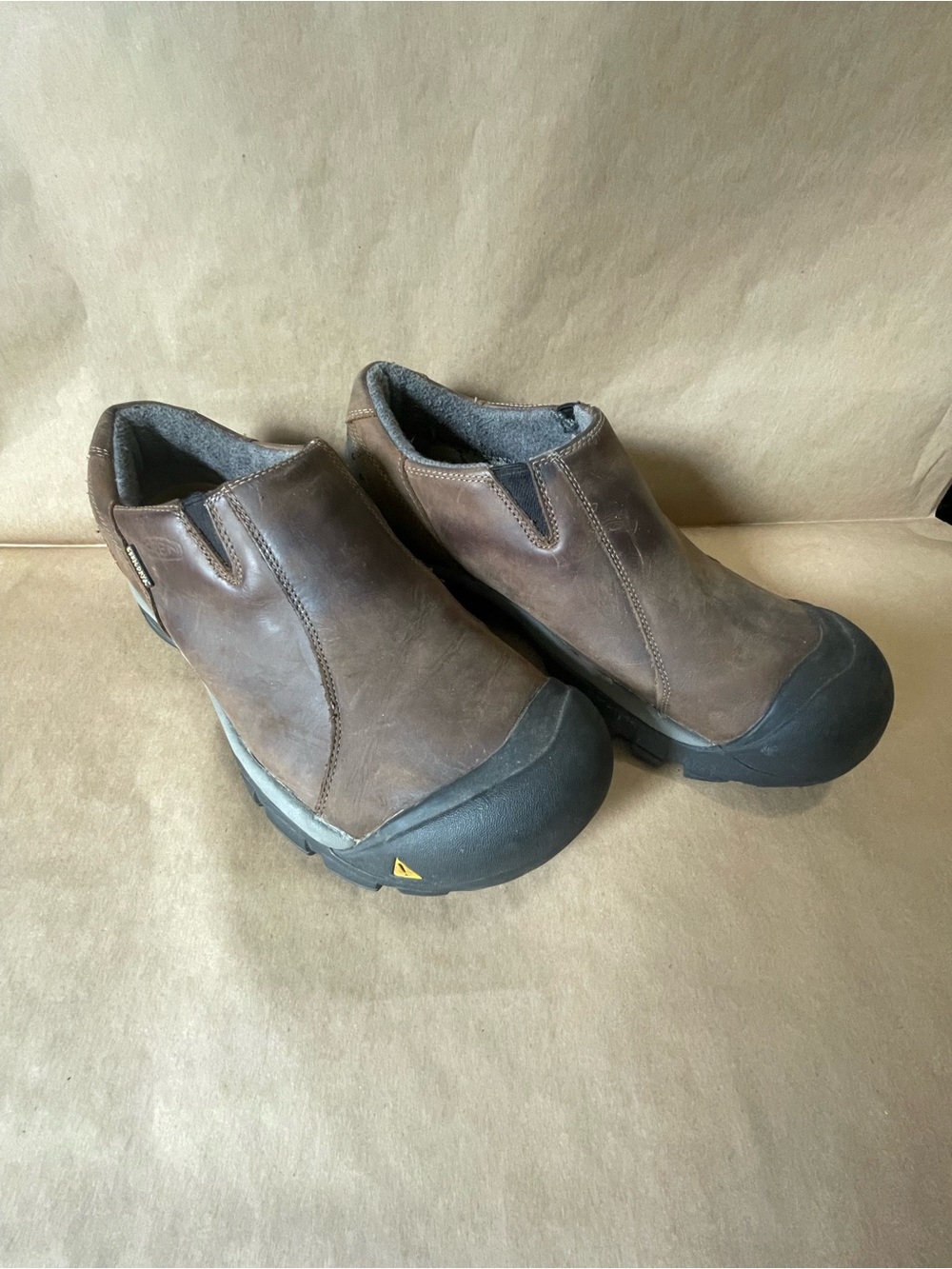 Keen Brixen Brown Leather Waterproof Slip-On Work Boots